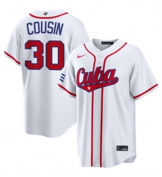 Men Cuba Baseball 30 Josimar Cousin White 2026 World Baseball Classic Home Stadium Stitched Jersey Men Cuba Baseball 30 Josimar Cousin White 2026 World Baseball Classic Home Stadium Stitched Jersey