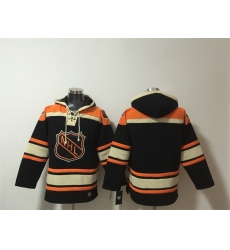 Men Black Orange Ageless Must Have Lace Up Pullover Hoodie