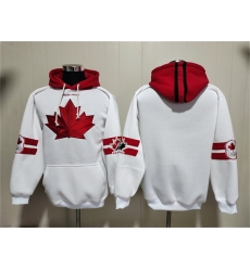 Men Team Canada White Ageless Must Have Lace Up Pullover Hoodie