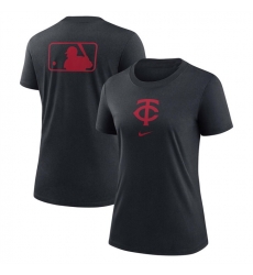 Women Minnesota Twins Black Early Work Tri Blend Dri FIT T Shirt