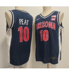 Men Arizona Wildcats  10 Koa Peat Navy Stitched Jersey