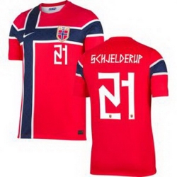 Men 21 Norway Andreas Schjelderup Home Stadium Replica   1