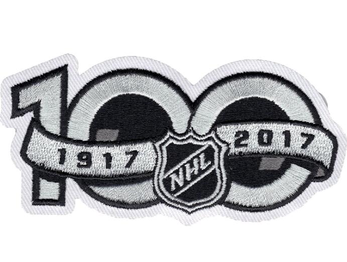 Men Chicago Blackhawks NHL 100th Anniversary Patch Biaog
