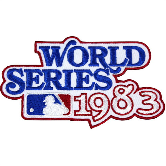 Men 1983 MLB World Series Logo Jersey Patch Baltimore Orioles vs. Philadelphia Phillies Biaog