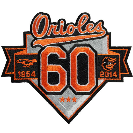 Men 2014 Baltimore Orioles 60th Anniversary Season Jersey Sleeve Patch 1954 Biaog