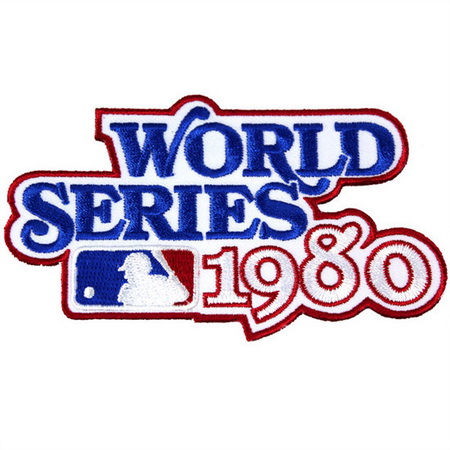Men 1980 MLB World Series Logo Jersey Patch Philadelphia Phillies vs. Kansas City Royals Biaog
