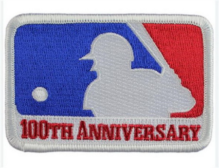 Men MLB 100th Anniversary Season Patch Biaog