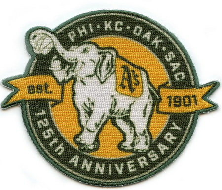 Women Oakland Athletics 125th Anniversary Patch Biaog